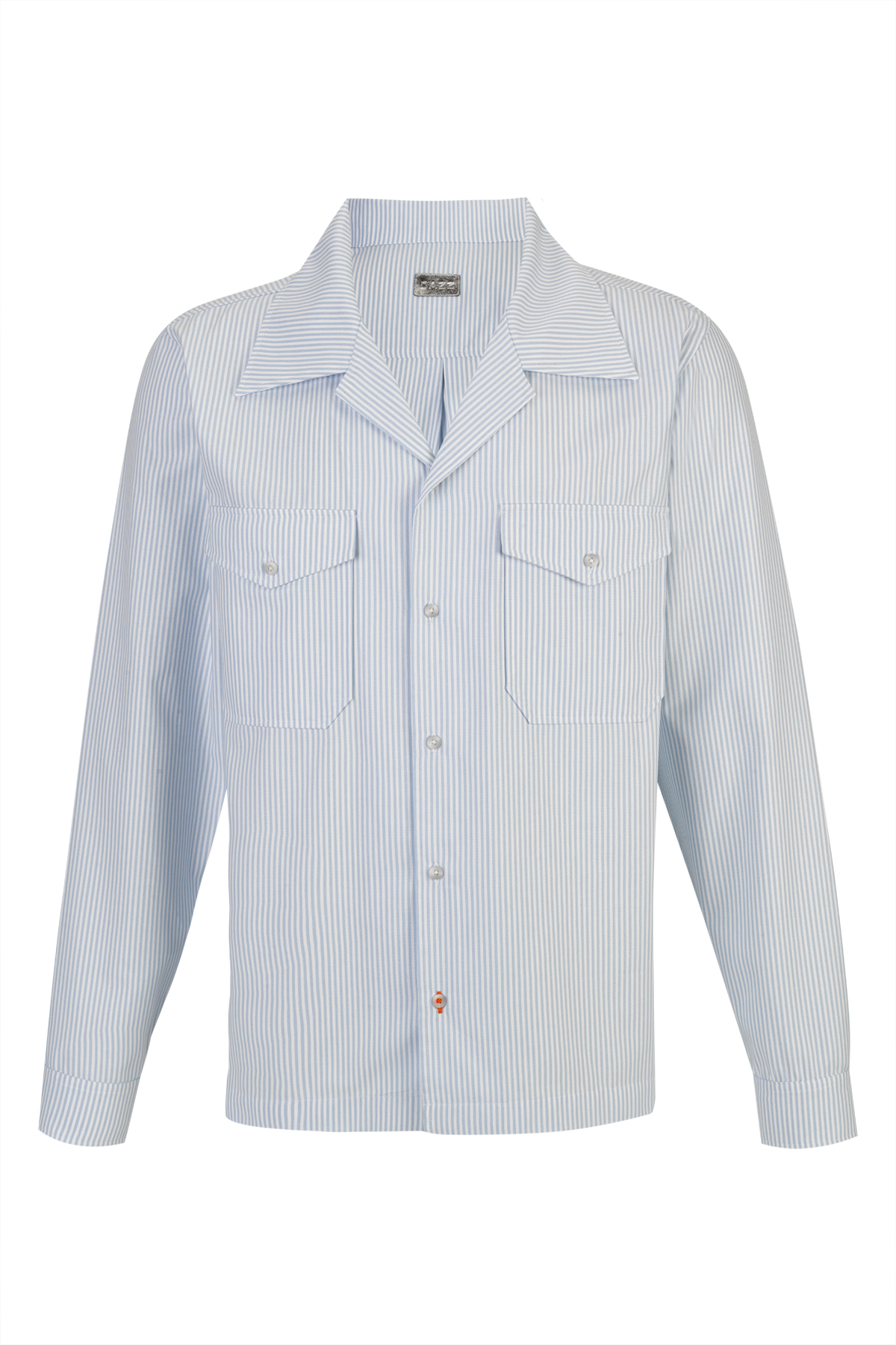 Camisa havaiana de algodão Oxford às riscas