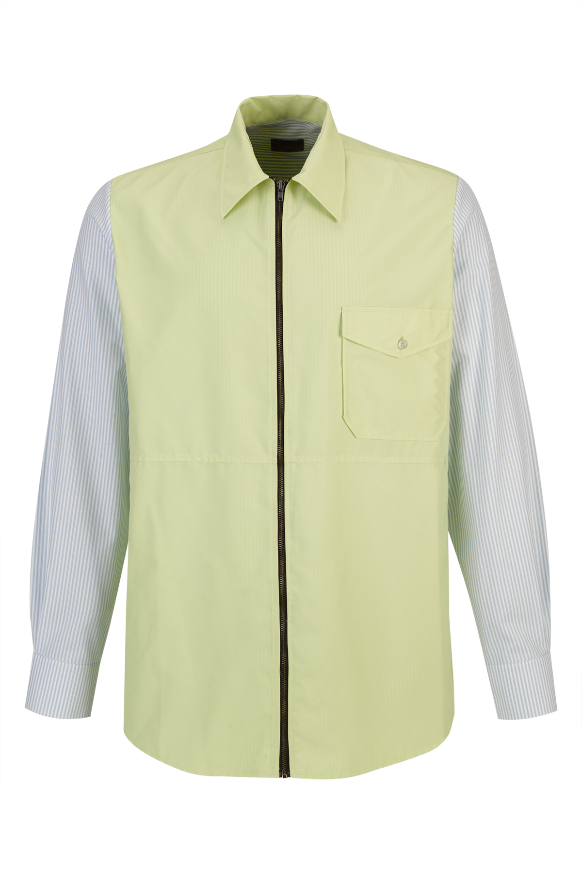 Sobrecamisa em painéis e com fecho de correr