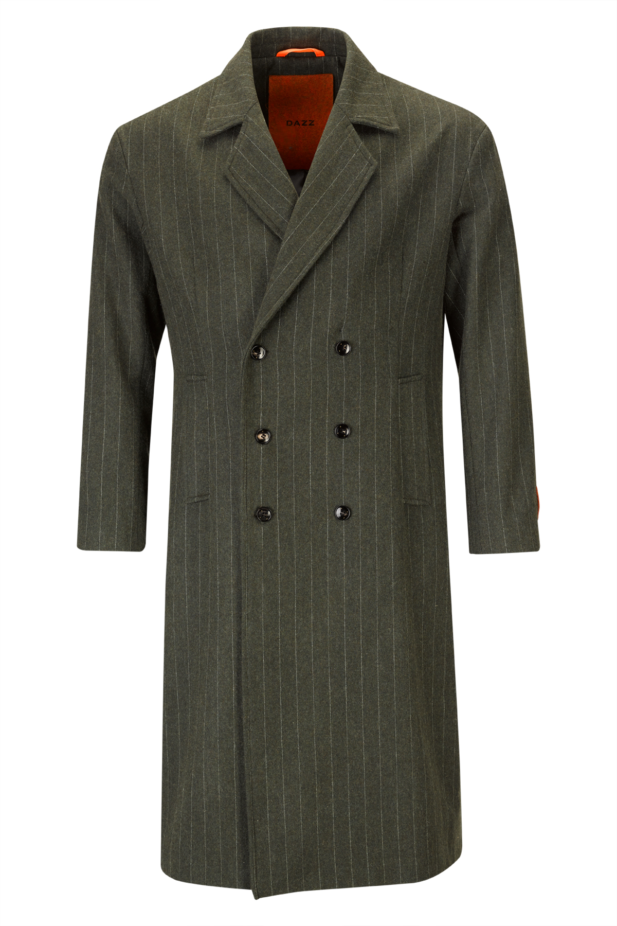 Sobretudo em mistura de lã fria às riscas giz