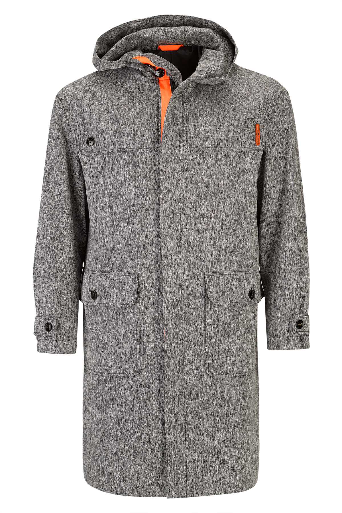 Casaco duffel descontraído em cotim