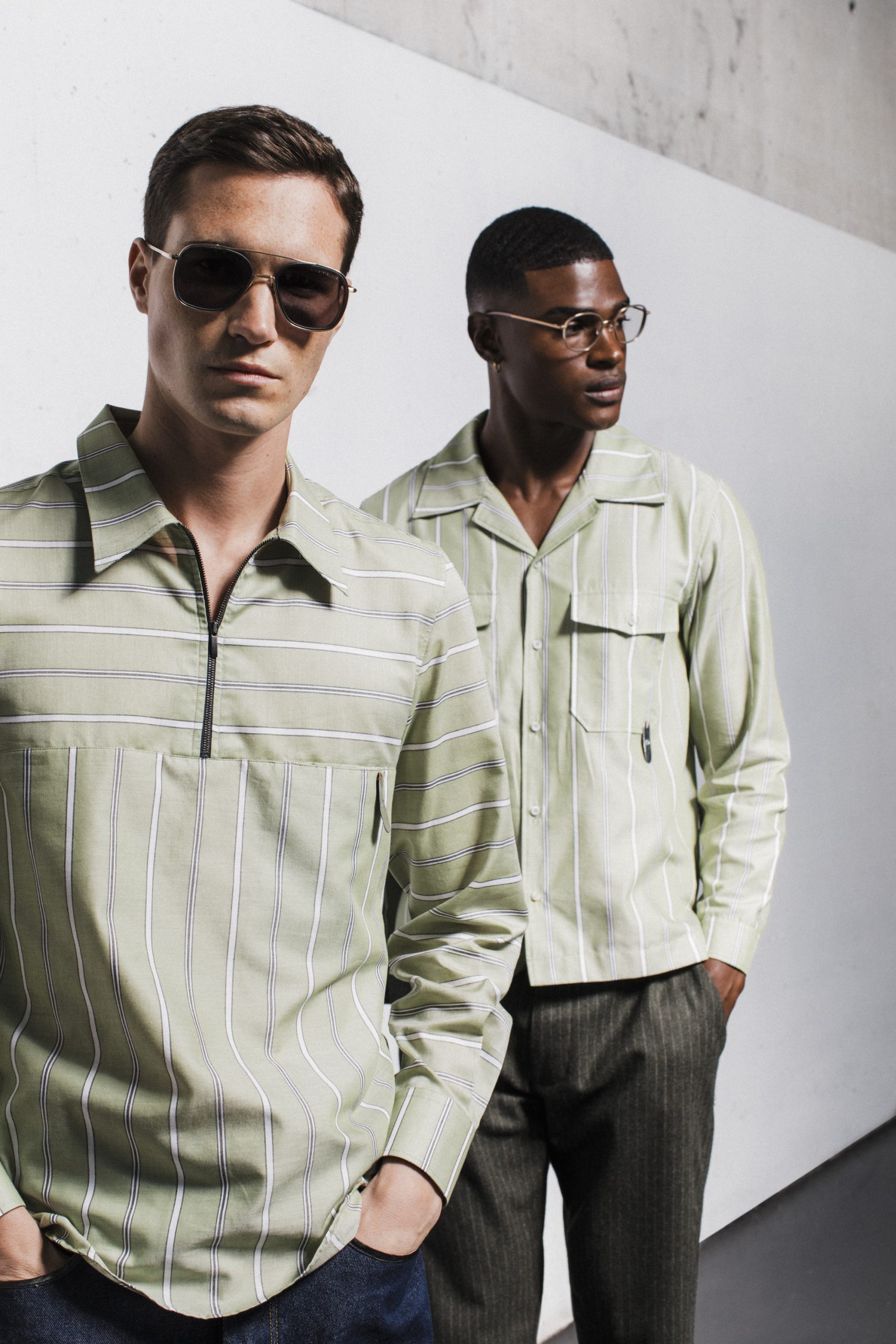 Sobrecamisa pólo de algodão às riscas - Image 2