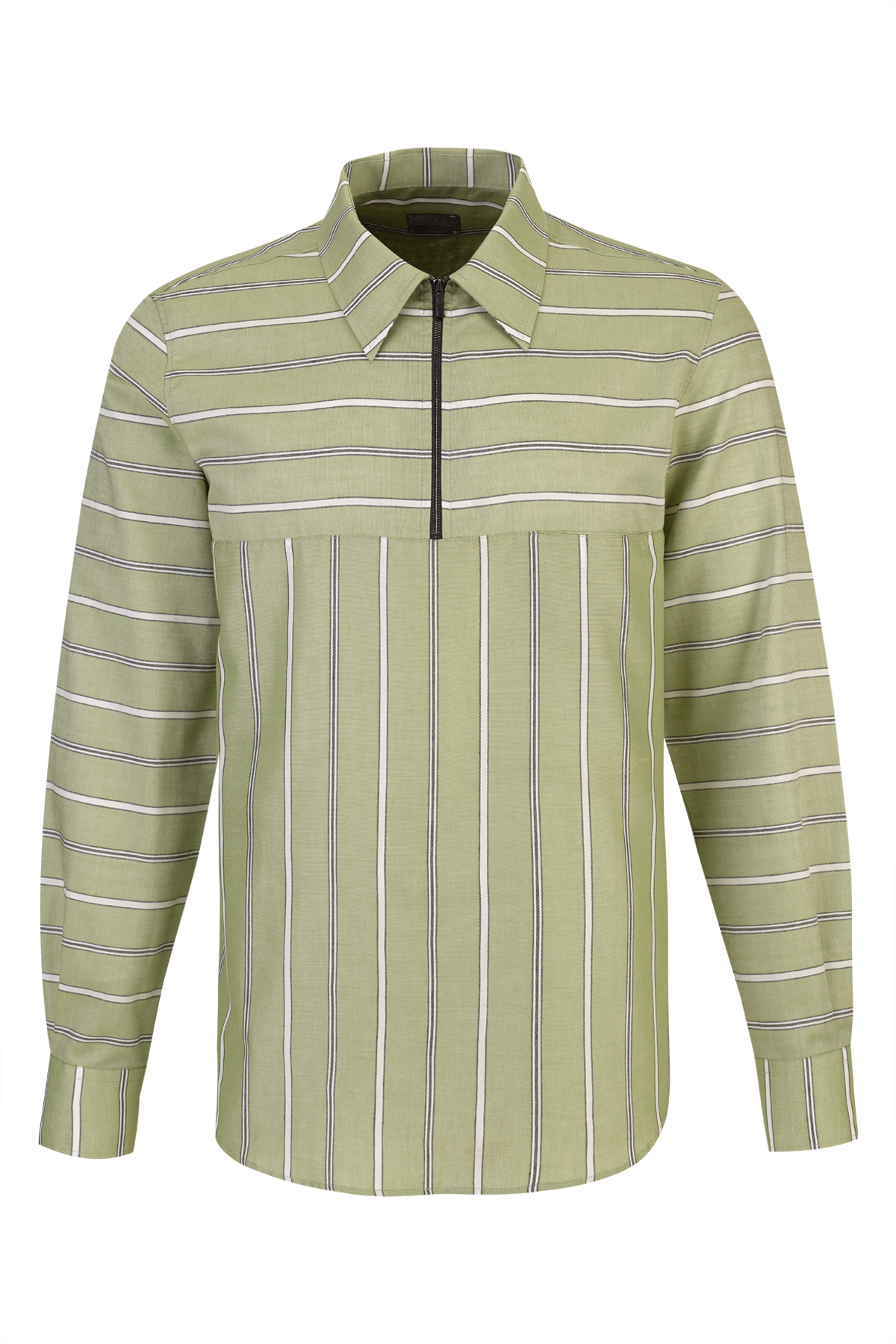 Sobrecamisa pólo de algodão às riscas