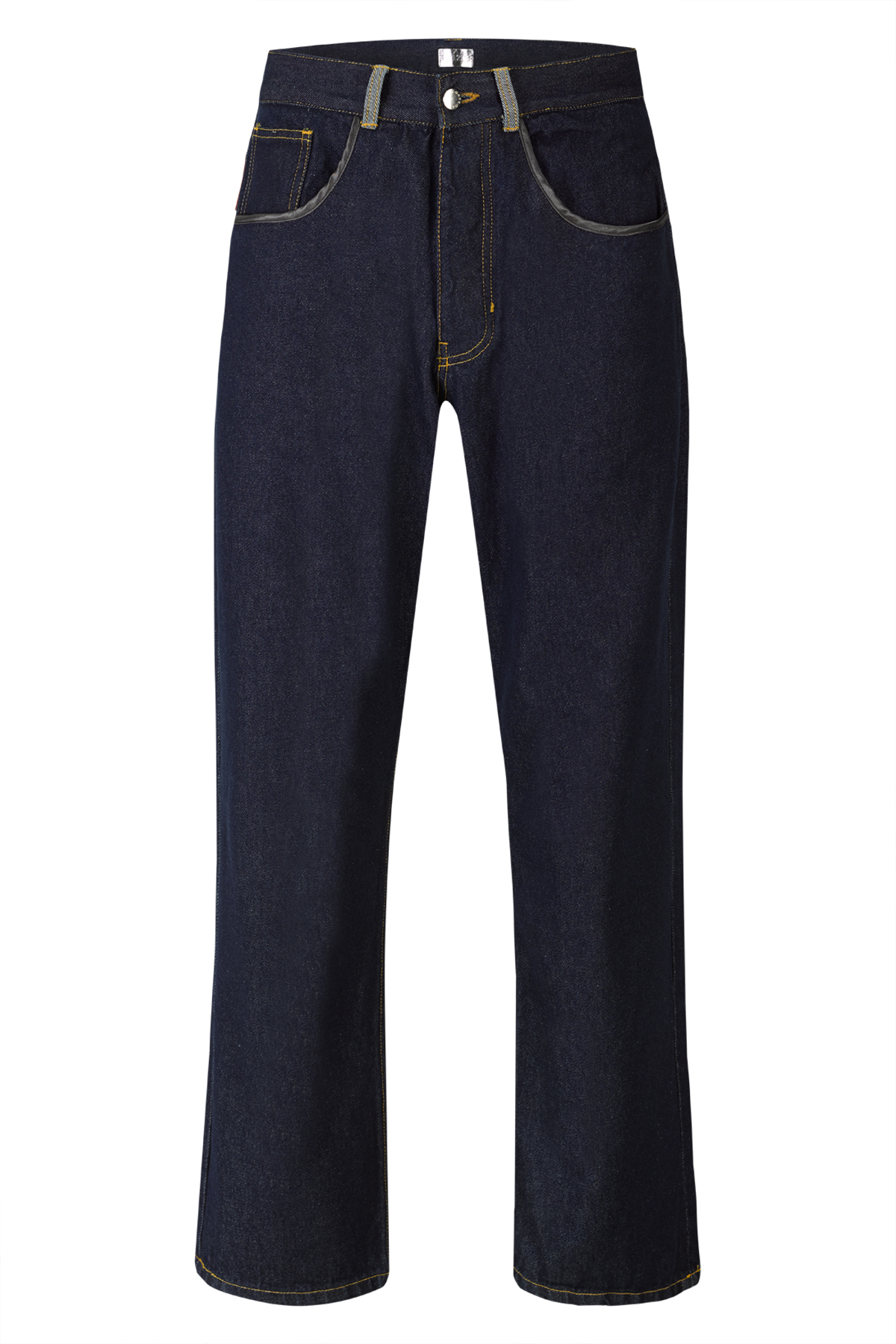 Calças de ganga clássicas com pesponto